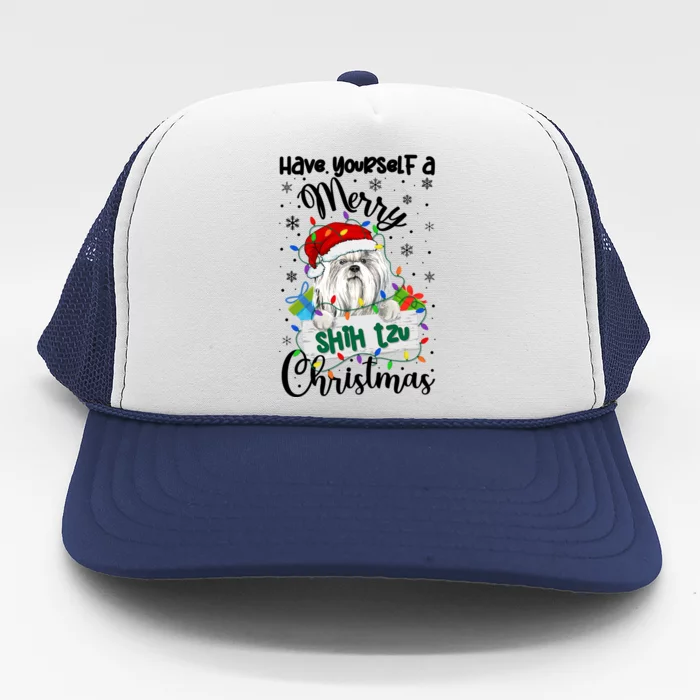 Merry Shih Tzu Christmas Shih Tzu Xmas Party Gift Trucker Hat