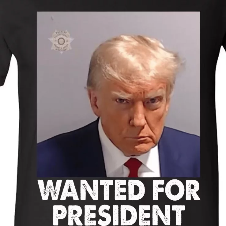 Mug Shot Trump Wanted For President V-Neck T-Shirt