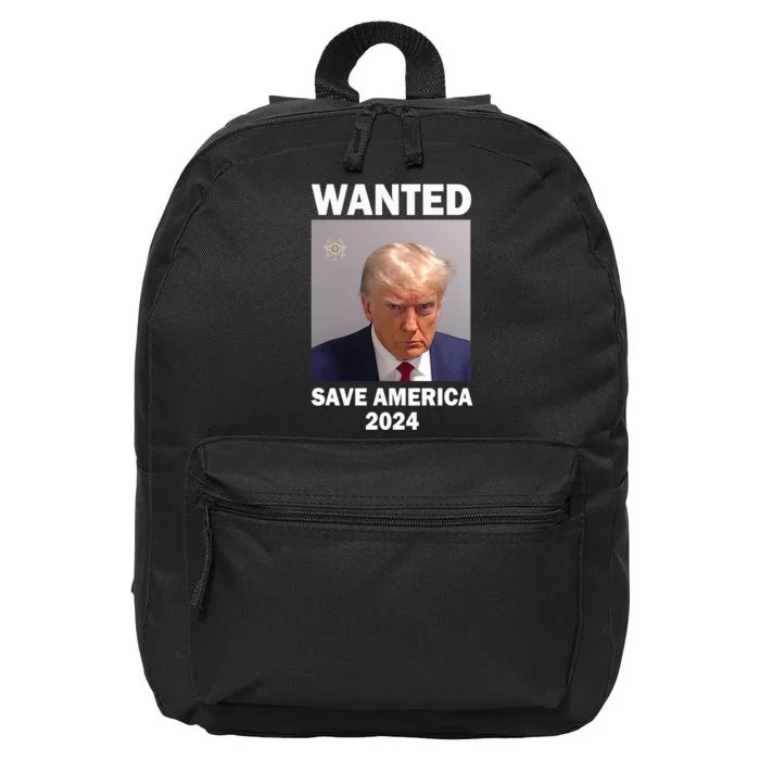 Mug Shot Trump Wanted Save America 2024 16 in Basic Backpack