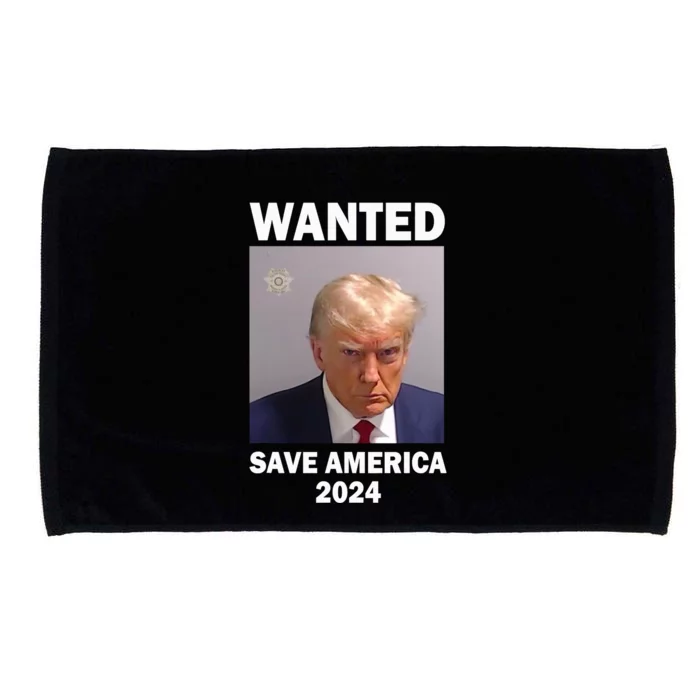 Mug Shot Trump Wanted Save America 2024 Microfiber Hand Towel