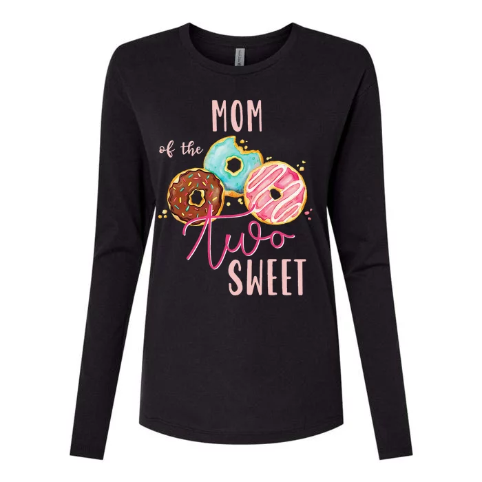 Mom Sweet Two Donut Birthday Party Theme Womens Cotton Relaxed Long Sleeve T-Shirt