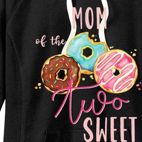 Mom Sweet Two Donut Birthday Party Theme Women's Fleece Hoodie