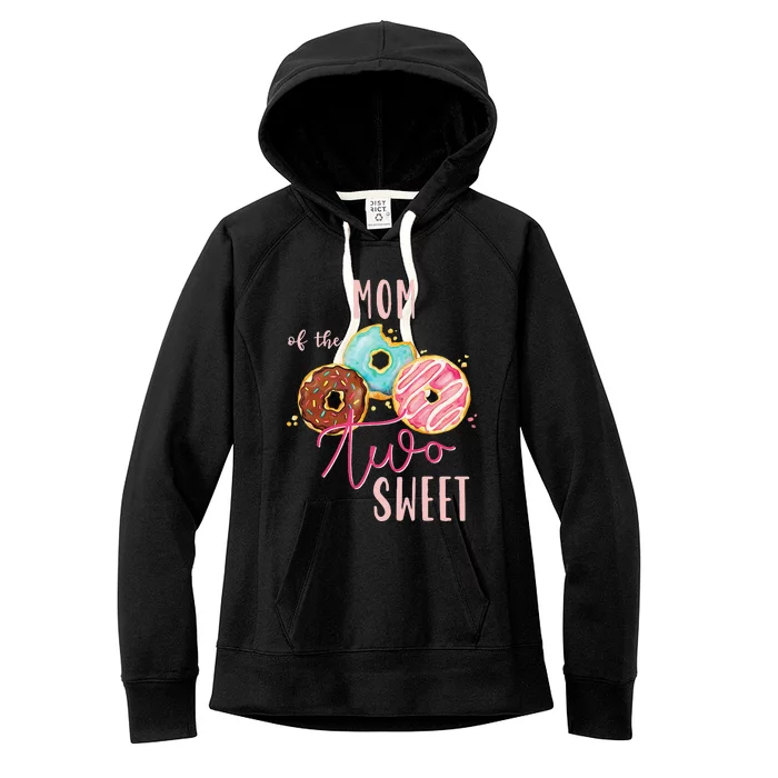 Mom Sweet Two Donut Birthday Party Theme Women's Fleece Hoodie