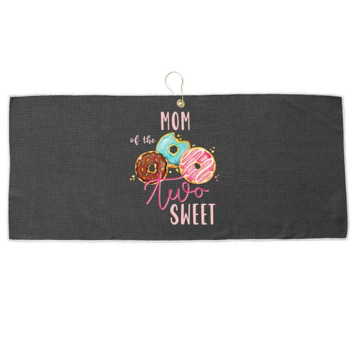 Mom Sweet Two Donut Birthday Party Theme Large Microfiber Waffle Golf Towel