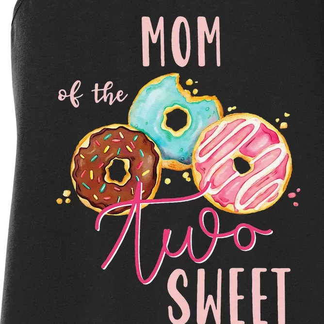 Mom Sweet Two Donut Birthday Party Theme Women's Racerback Tank