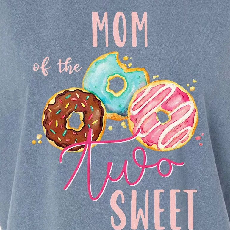 Mom Sweet Two Donut Birthday Party Theme Garment-Dyed Women's Muscle Tee