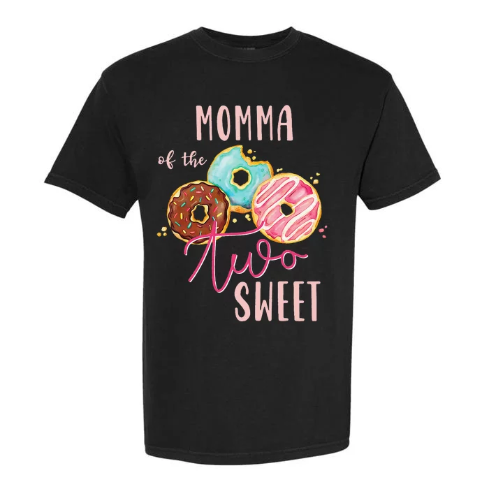 Momma Sweet Two Donut Birthday Party Theme Garment-Dyed Heavyweight T-Shirt