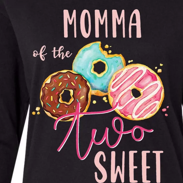 Momma Sweet Two Donut Birthday Party Theme Womens Cotton Relaxed Long Sleeve T-Shirt