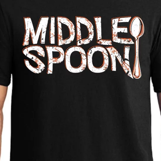 Middle Spoon Throuple Poly Polyamory Spooning Threesome Cute Gift Pajama Set