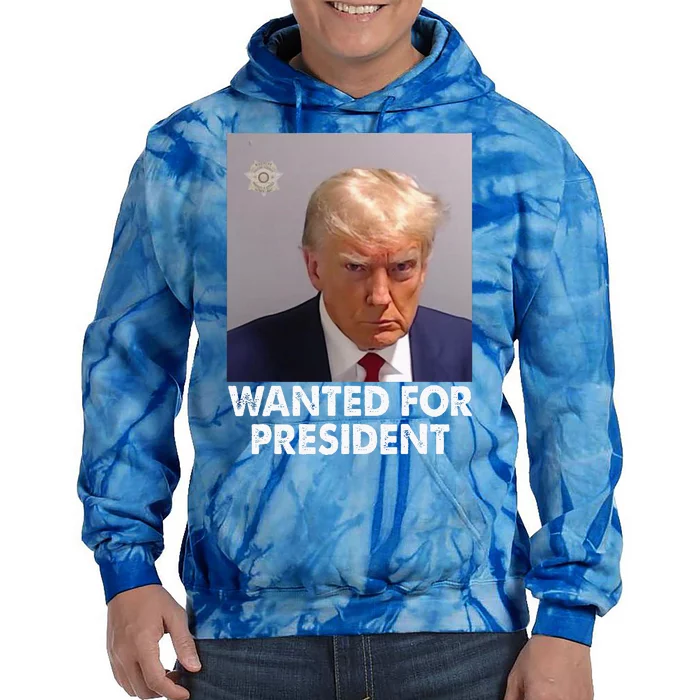 Mug Shot Trump Wanted For President Tie Dye Hoodie