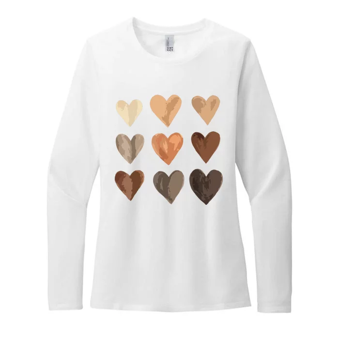 Melanin Skin Tone Hearts Juneteenth Black History Women Womens CVC Long Sleeve Shirt