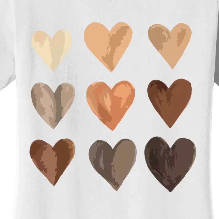 Melanin Skin Tone Hearts Juneteenth Black History Women Women's T-Shirt