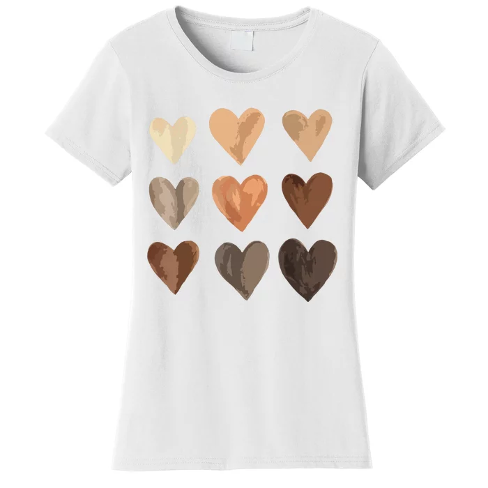 Melanin Skin Tone Hearts Juneteenth Black History Women Women's T-Shirt