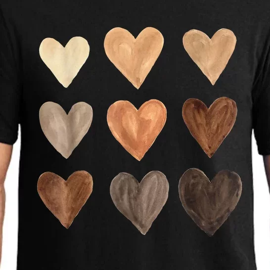 Melanin Skin Tone Hearts Juneteenth Black History Pajama Set