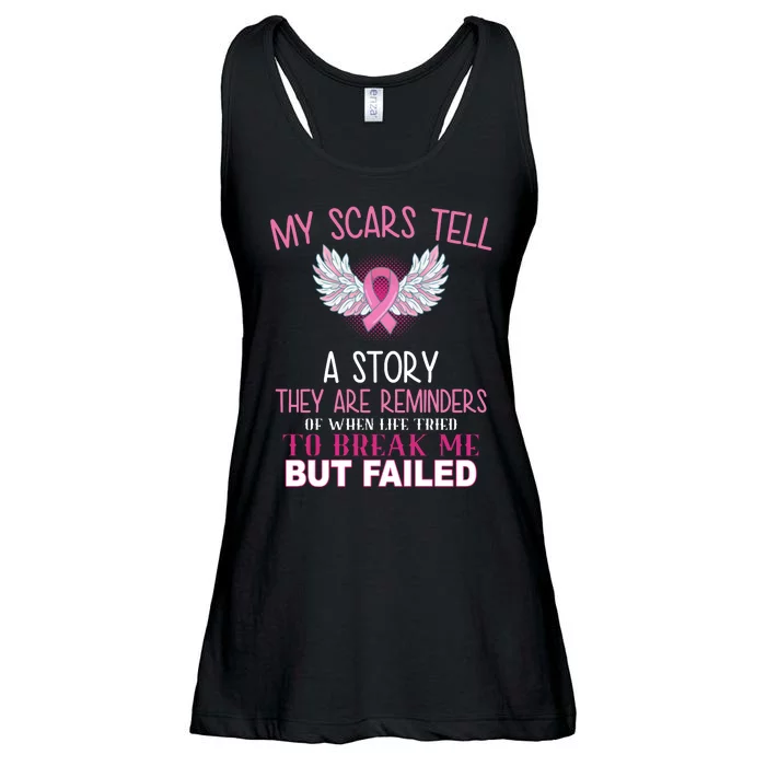 My Scars Tell A Story Breast Cancer Survivor Quote Ladies Essential Flowy Tank