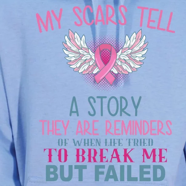 My Scars Tell A Story Breast Cancer Survivor Quote Unisex Surf Hoodie