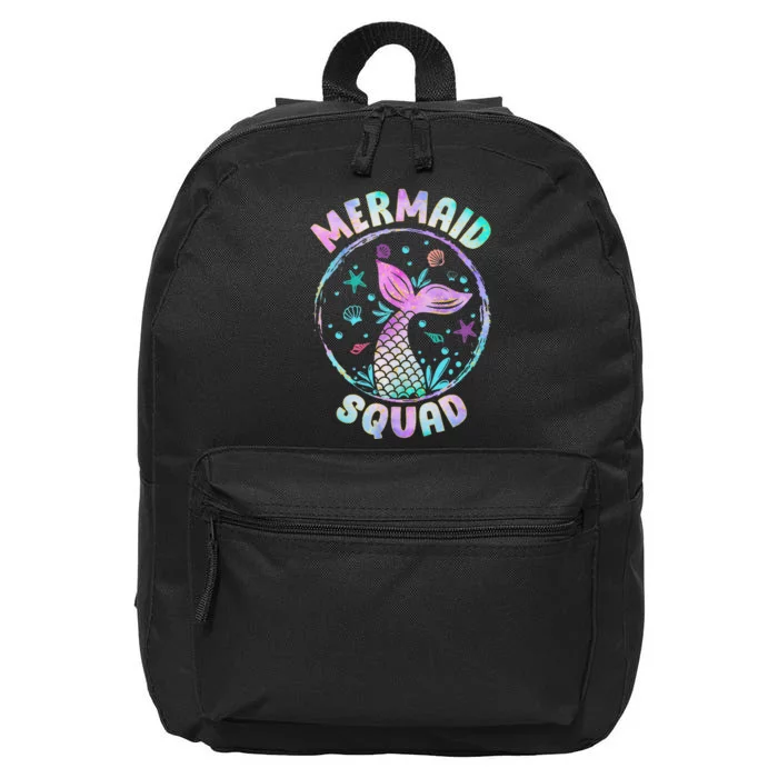 Mermaid Squad Themed Birthday Party Mermaids Family Matching 16 in Basic Backpack