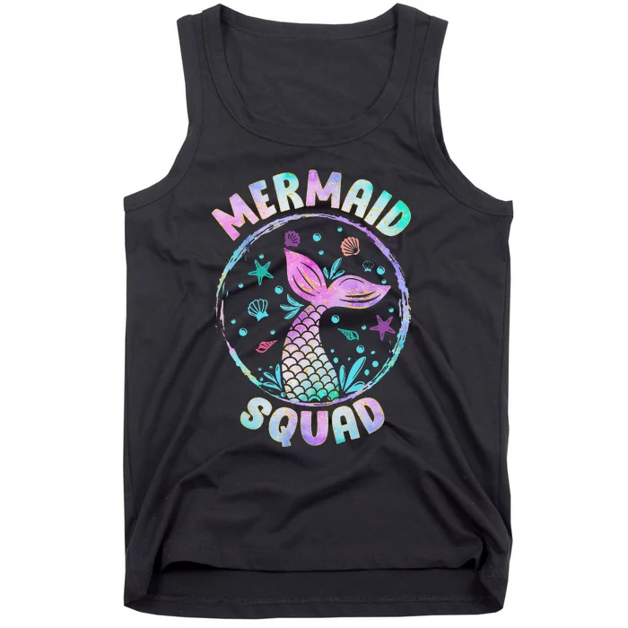 Mermaid Squad Themed Birthday Party Mermaids Family Matching Tank Top