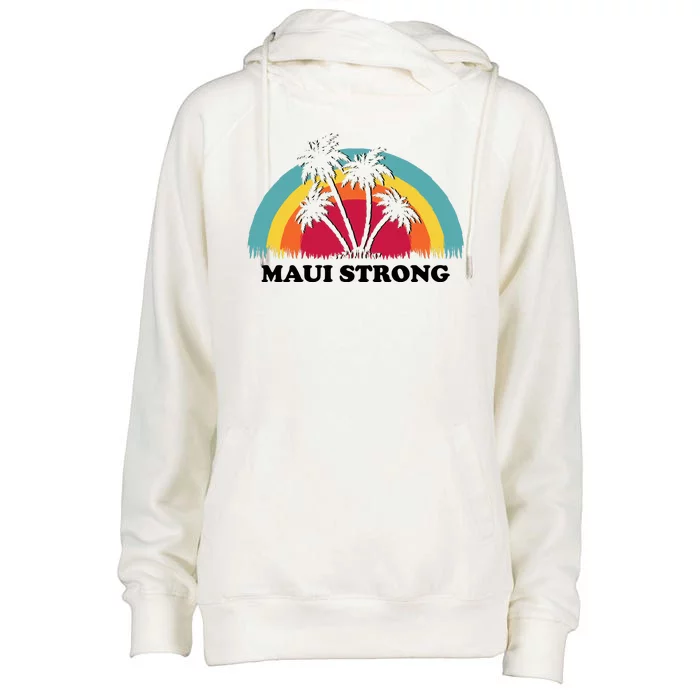 Maui Strong Tropical Hawaii Wildfire Womens Funnel Neck Pullover Hood