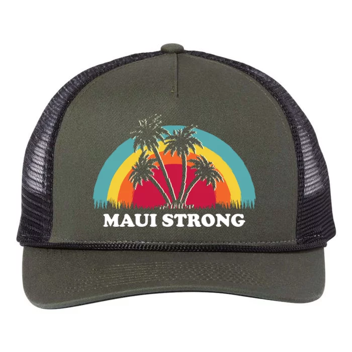 Maui Strong Tropical Hawaii Wildfire Retro Rope Trucker Hat Cap