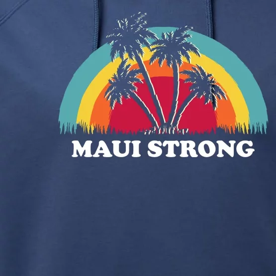 Maui Strong Tropical Hawaii Wildfire Performance Fleece Hoodie