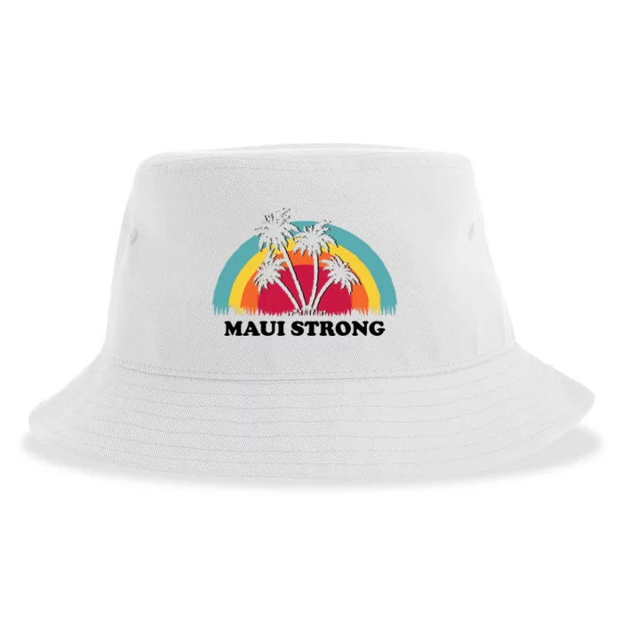 Maui Strong Tropical Hawaii Wildfire Sustainable Bucket Hat