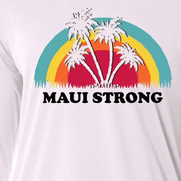 Maui Strong Tropical Hawaii Wildfire Cooling Performance Long Sleeve Crew