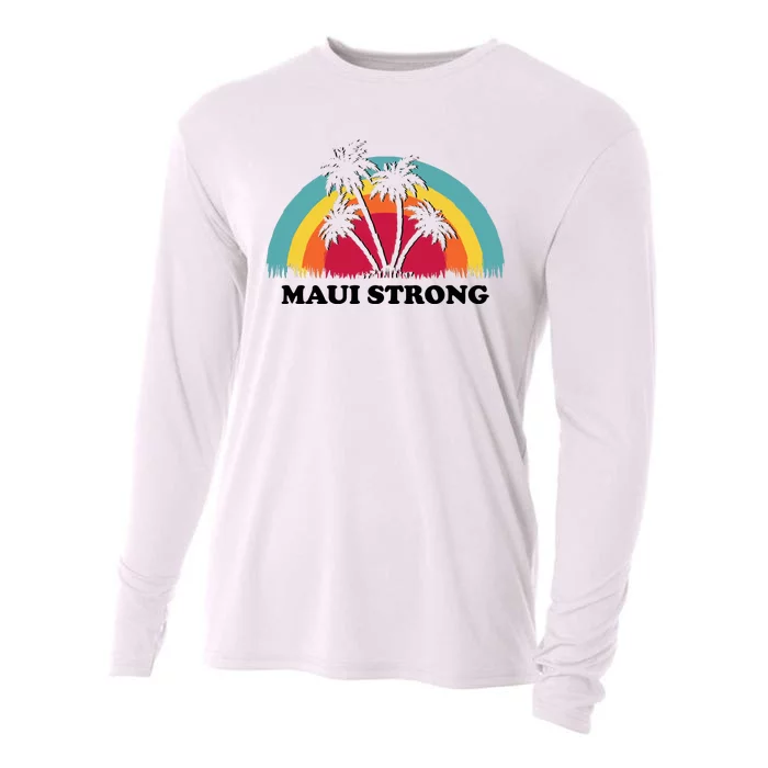 Maui Strong Tropical Hawaii Wildfire Cooling Performance Long Sleeve Crew