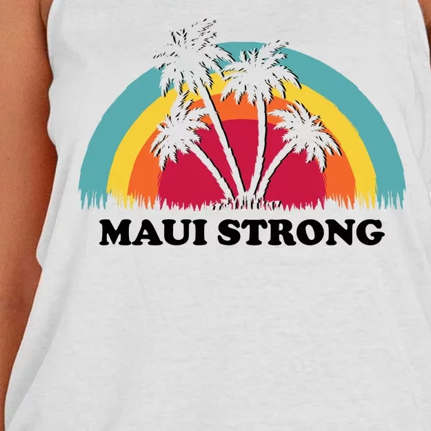 Maui Strong Tropical Hawaii Wildfire Women's Knotted Racerback Tank