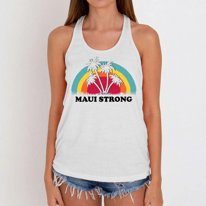 Maui Strong Tropical Hawaii Wildfire Women's Knotted Racerback Tank