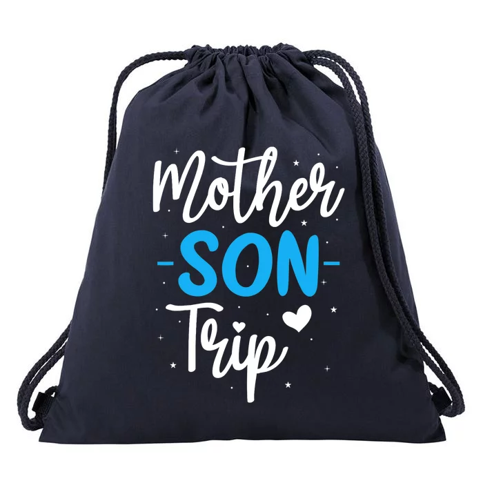 Mother Son Trip Summer Family Vacation Trip Cruise Beach Drawstring Bag