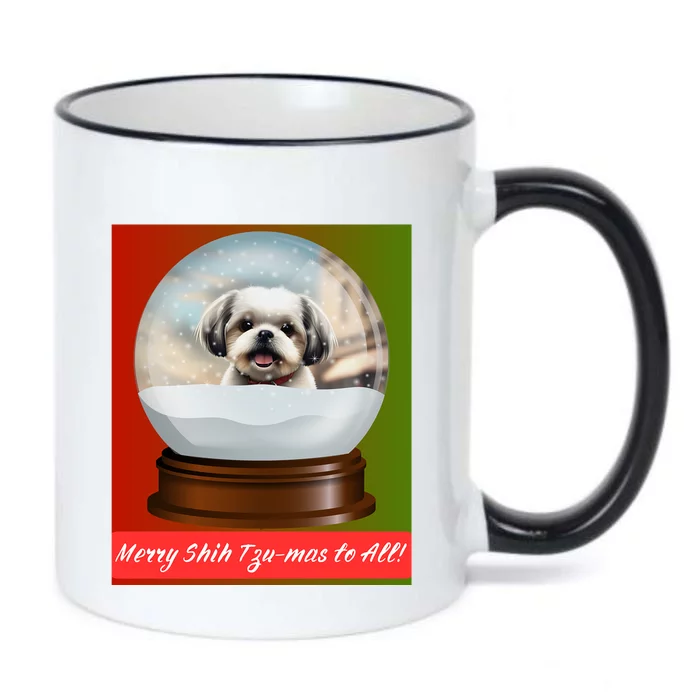 Merry Shih TzuMas To All! Gift Black Color Changing Mug