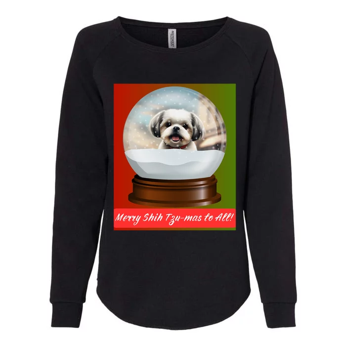 Merry Shih TzuMas To All! Gift Womens California Wash Sweatshirt