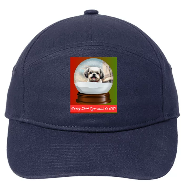 Merry Shih TzuMas To All! Gift 7-Panel Snapback Hat