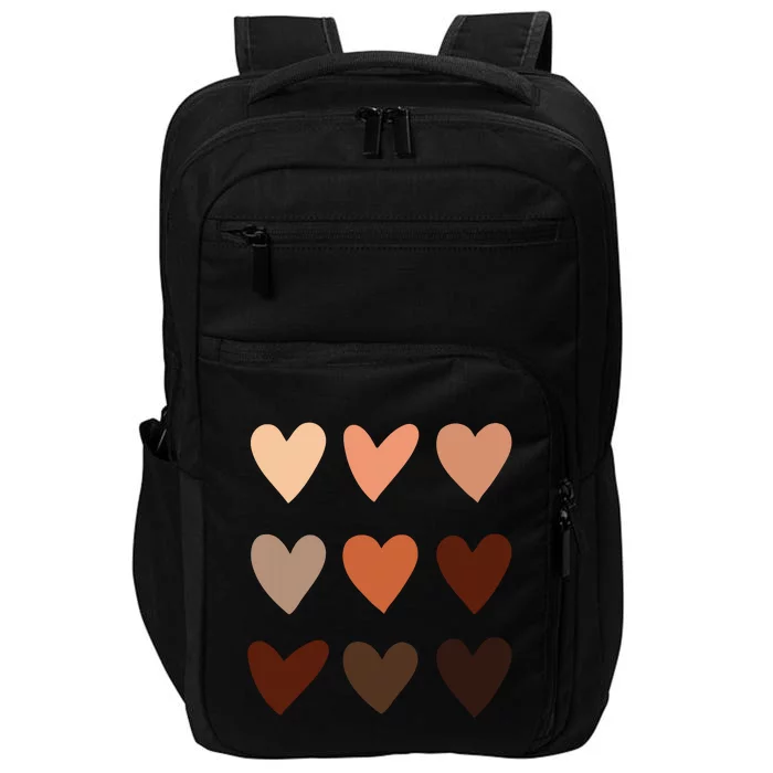 Melanin Skin Tone Hearts Be Kind Black History Month Impact Tech Backpack