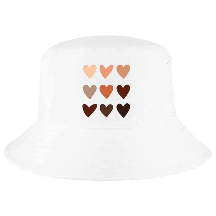 Melanin Skin Tone Hearts Be Kind Black History Month Cool Comfort Performance Bucket Hat