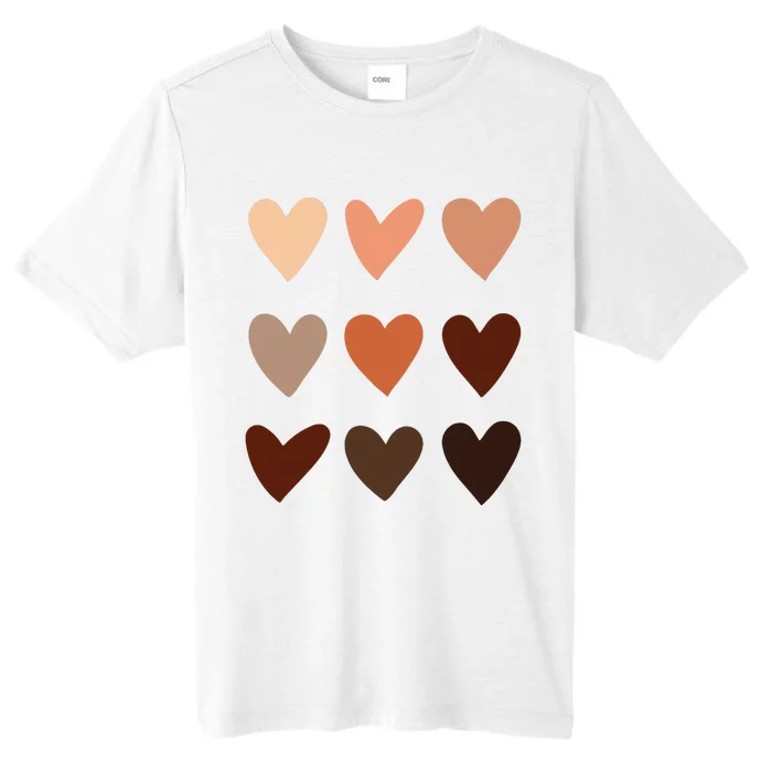 Melanin Skin Tone Hearts Be Kind Black History Month ChromaSoft Performance T-Shirt