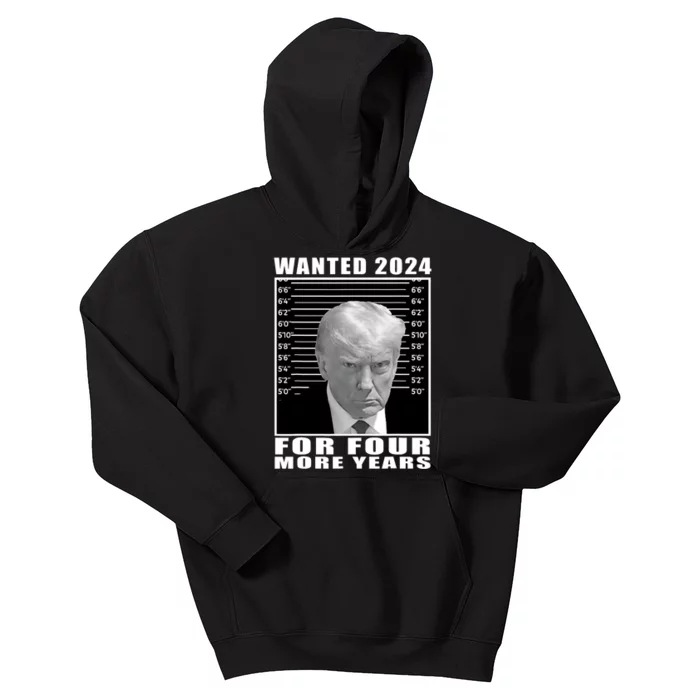 Mug Shot Trump Wanted 2024 For Four More Years Kids Hoodie