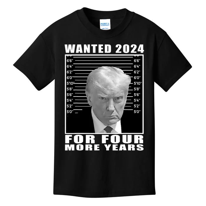 Mug Shot Trump Wanted 2024 For Four More Years Kids T-Shirt