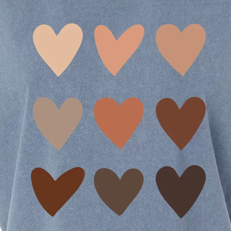 Melanin Skin Tone Hearts Be Kind Black History Month Cute Gift Garment-Dyed Women's Muscle Tee