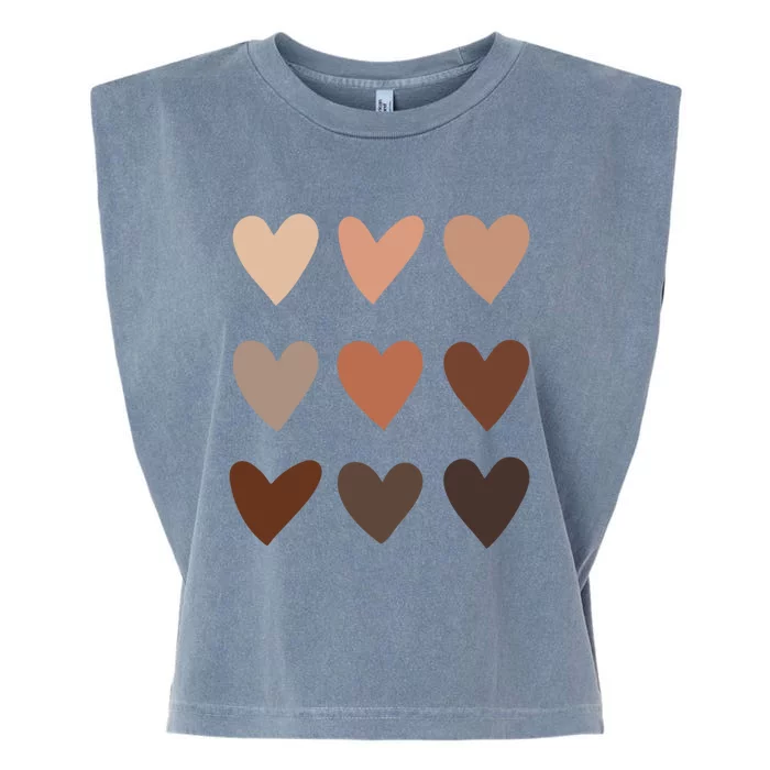 Melanin Skin Tone Hearts Be Kind Black History Month Cute Gift Garment-Dyed Women's Muscle Tee