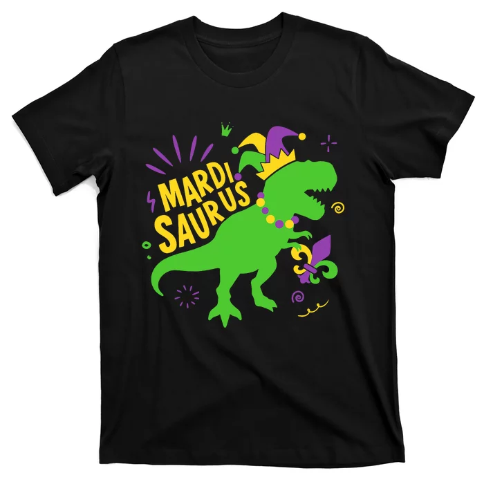 Mardi Saurus T Rex Dinosaur Dino Mardi Gras T-Shirt