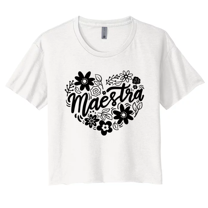 Maestra Spanish Teacher Women's Crop Top Tee