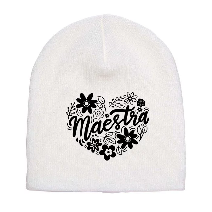 Maestra Spanish Teacher Short Acrylic Beanie