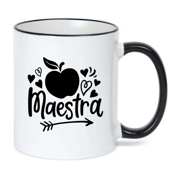 Maestra Spanish Teacher Black Color Changing Mug