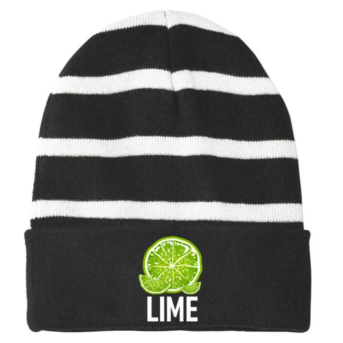 Matching Salt & Tequila & Lime Halloween Costume Party Fun Striped Beanie with Solid Band