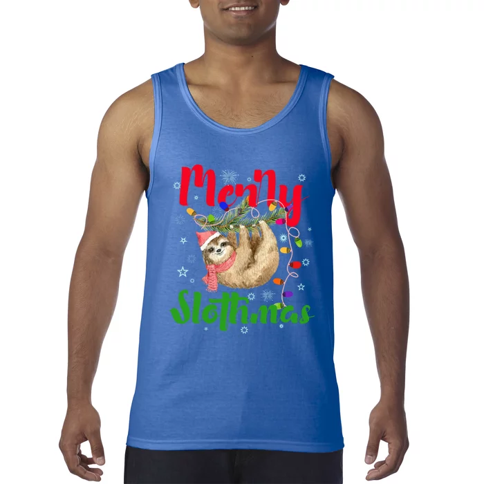 Merry Slothmas Ugly Christmas Pajama For Sloth Lovers Meaningful Gift Tank Top