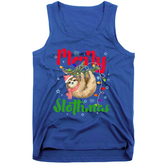 Merry Slothmas Ugly Christmas Pajama For Sloth Lovers Meaningful Gift Tank Top