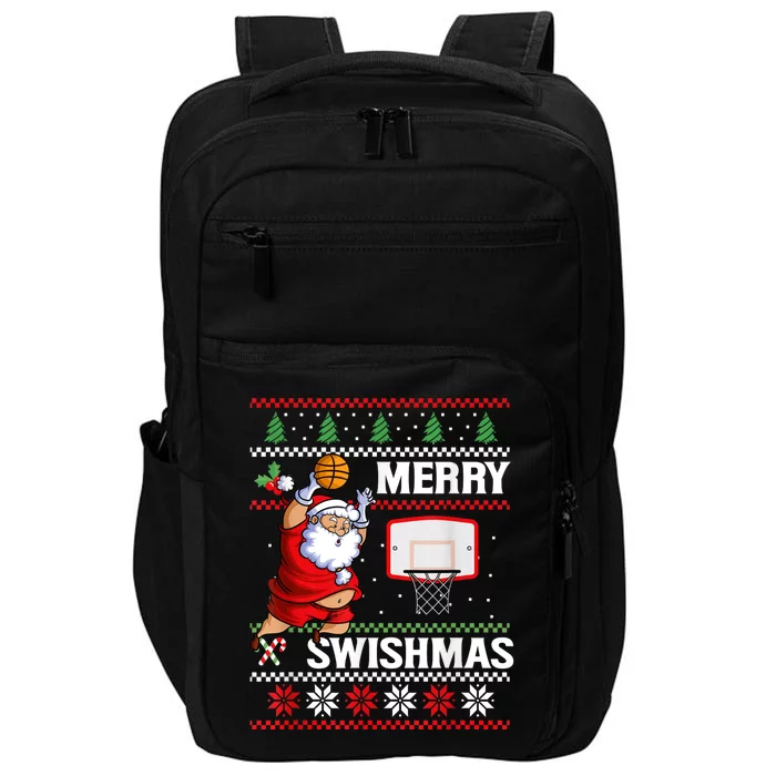 Merry Swishmas Ugly Christmas Basketball Christmas Impact Tech Backpack