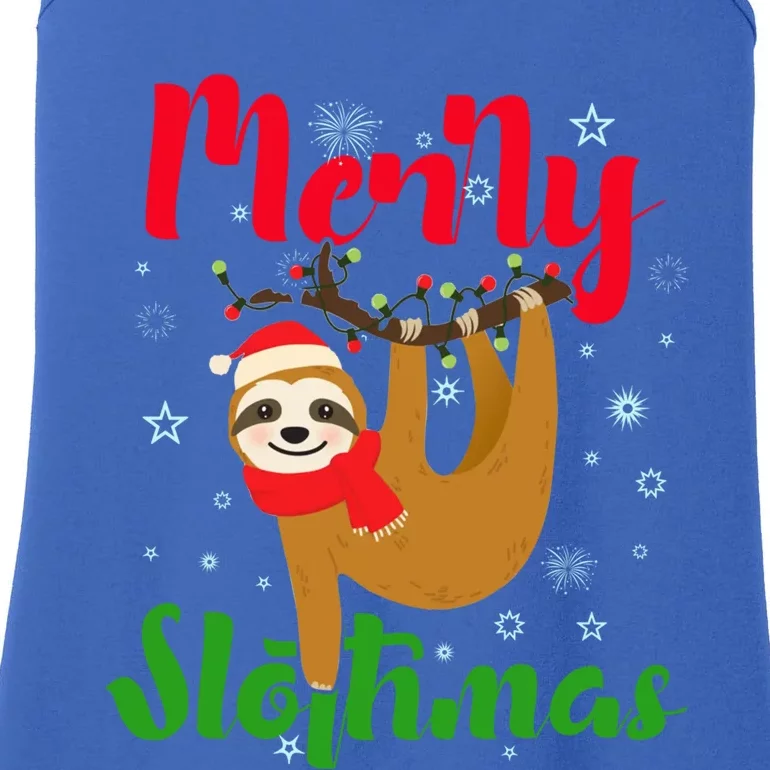 Merry Slothmas Ugly Christmas Pajama For Sloth Lovers Gift Ladies Essential Tank